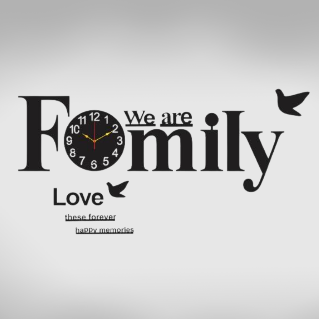"We Are Family" Wall Clock and Art Decor
