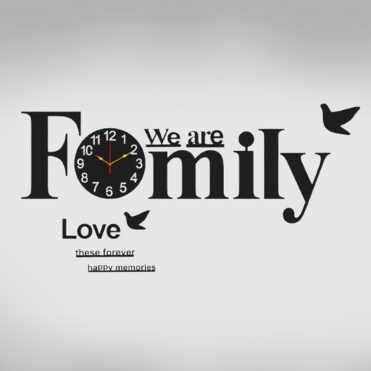 "We Are Family" Wall Clock and Art Decor