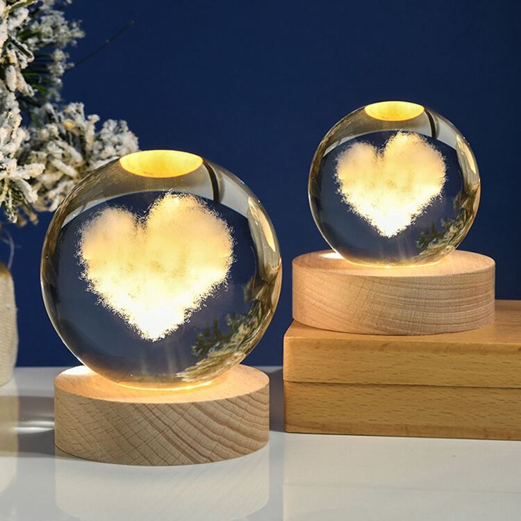 3D Galaxy Crystal Ball with LED Light Base