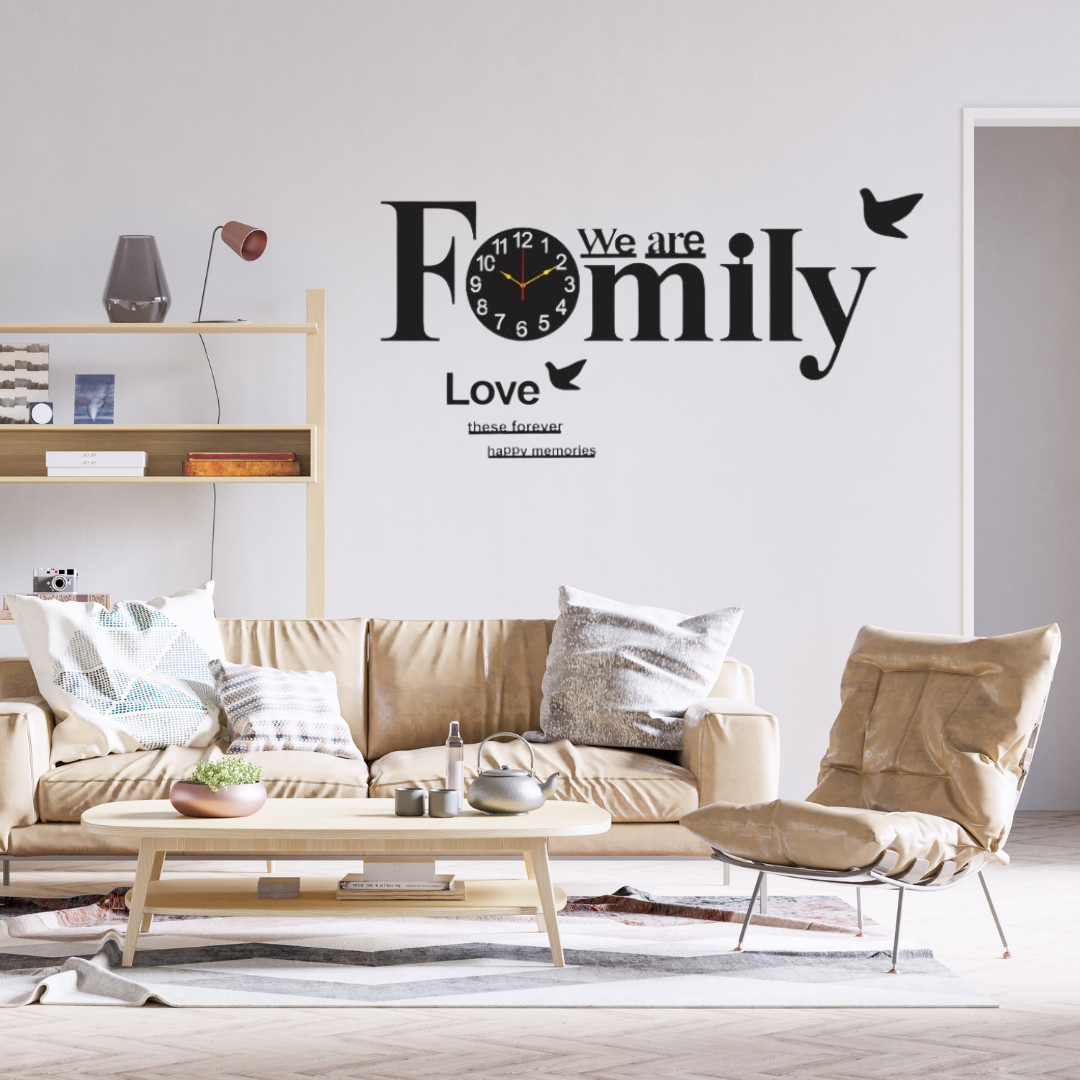 "We Are Family" Wall Clock and Art Decor