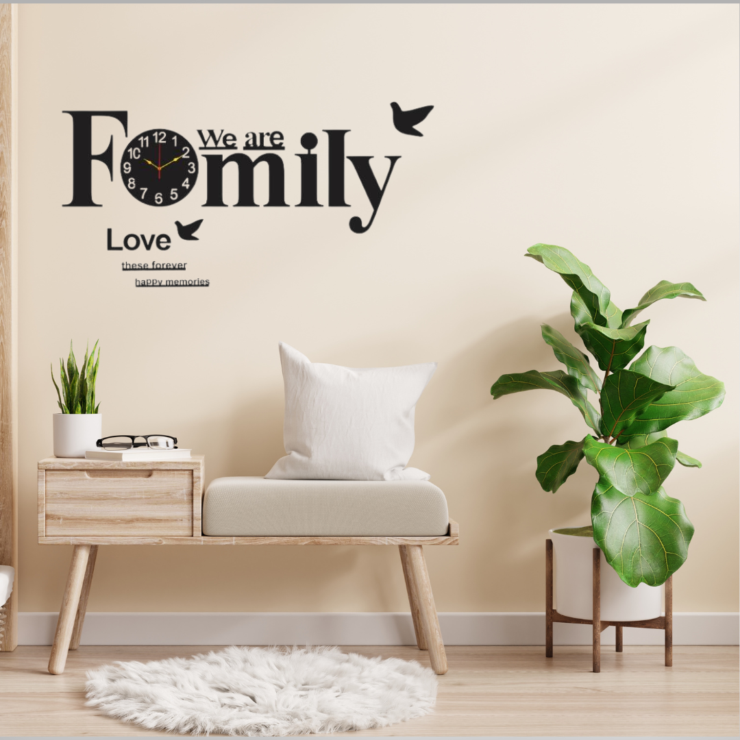 "We Are Family" Wall Clock and Art Decor