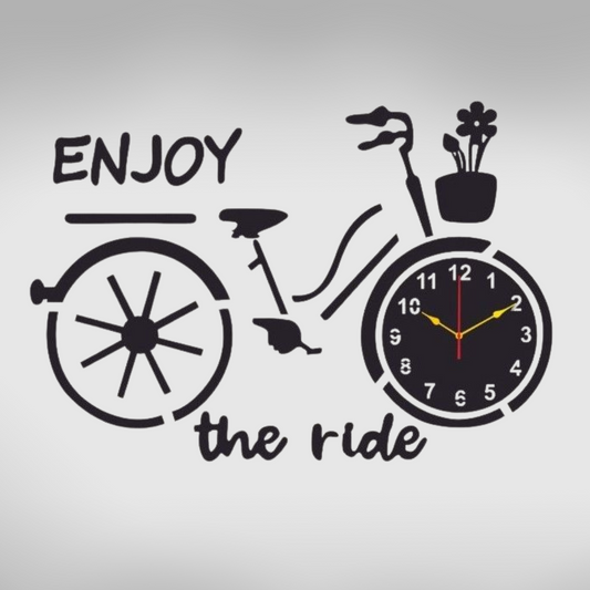 "Enjoy the Ride" Bicycle Wall Clock and Art Decor