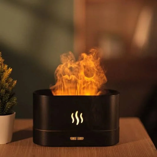 Flame Effect Air Humidifier – Ultrasonic Mist with Multi-Color LED