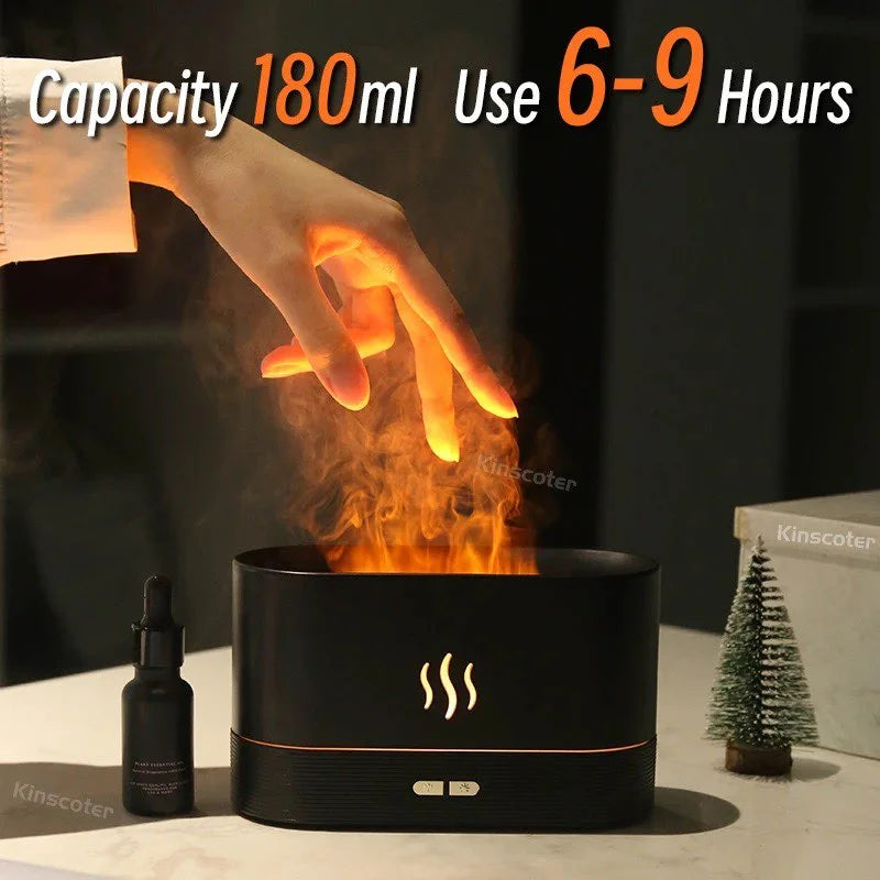Flame Effect Air Humidifier – Ultrasonic Mist with Multi-Color LED