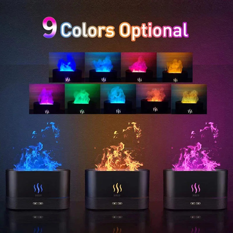 Flame Effect Air Humidifier – Ultrasonic Mist with Multi-Color LED
