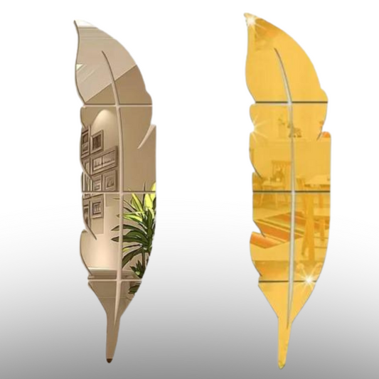 Acrylic Leaf Mirror - Silver & Golden