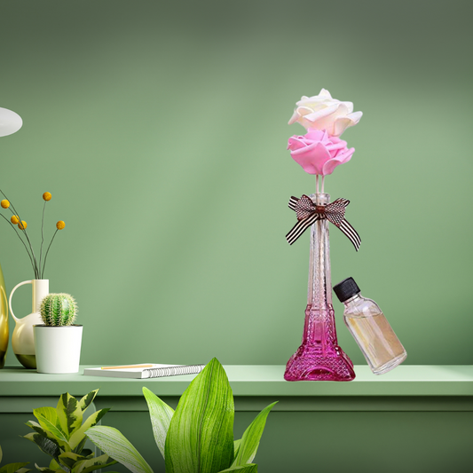 Eiffel Tower Flower Diffuser with Fragrance Bottle