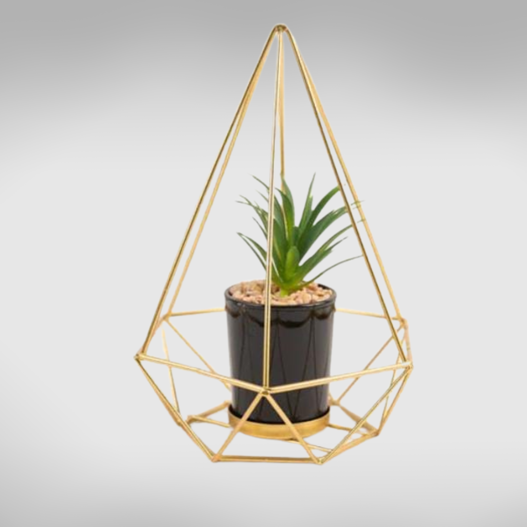 Diamond Shape Metal Vase