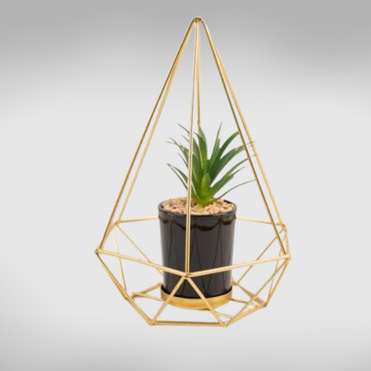 Diamond Shape Metal Vase