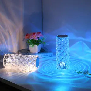16 Colors Rose Rays Crystal Touch Lamp | USB Rechargeable