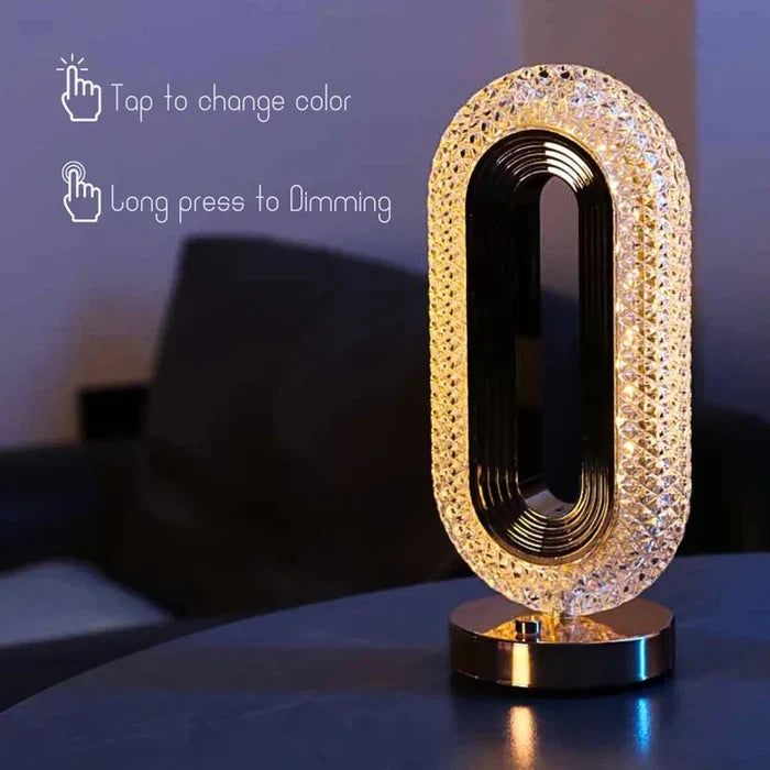 Luxury Oval-Shaped Crystal Table Lamp