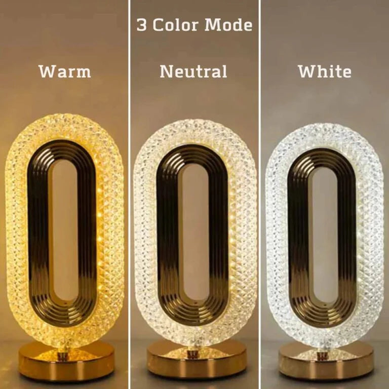 Luxury Oval-Shaped Crystal Table Lamp