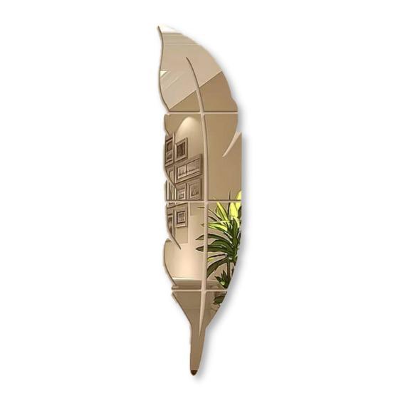Acrylic Leaf Mirror - Silver & Golden
