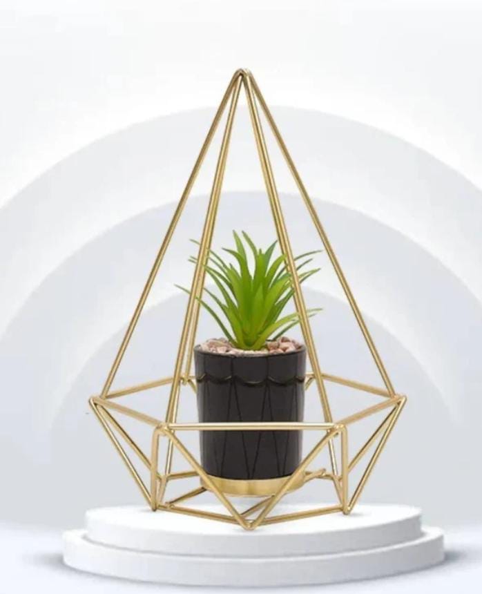 Diamond Shape Metal Vase