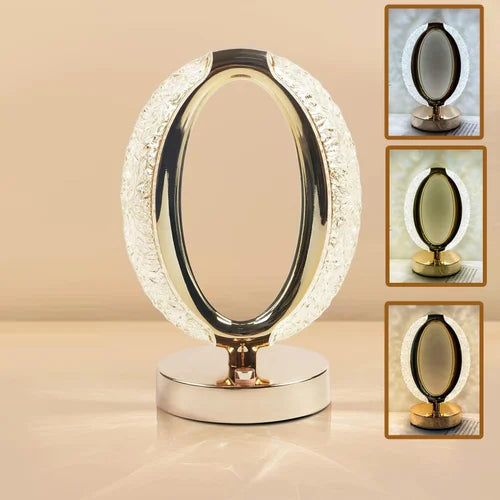 Crystal Glow Oval LED Table Lamp