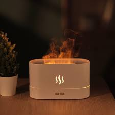 Flame Effect Air Humidifier – Ultrasonic Mist with Multi-Color LED