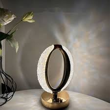 Crystal Glow Oval LED Table Lamp