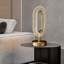 Luxury Oval-Shaped Crystal Table Lamp