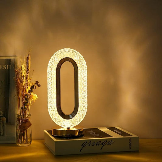 Luxury Oval-Shaped Crystal Table Lamp