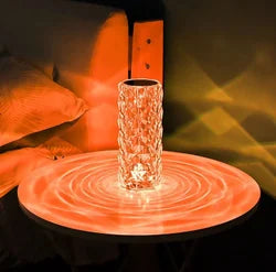 16 Colors Rose Rays Crystal Touch Lamp | USB Rechargeable